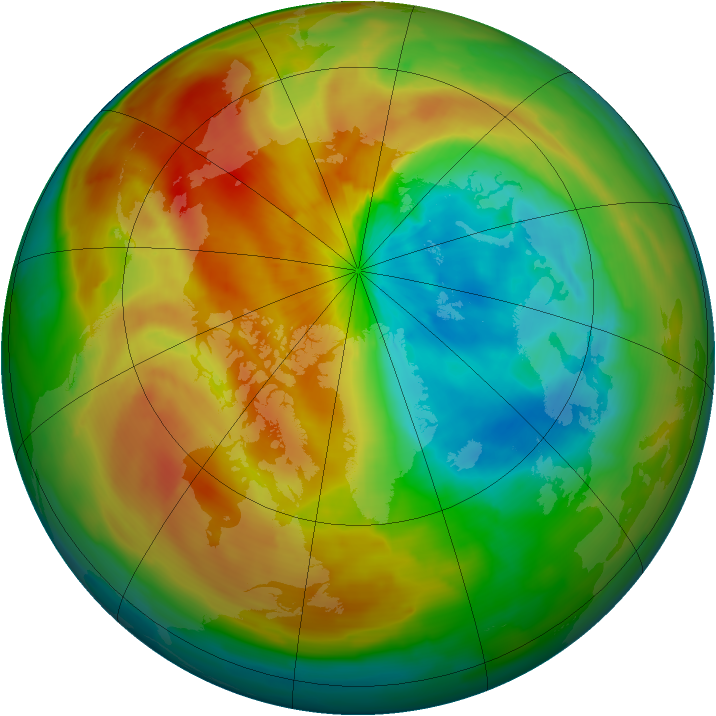 Arctic ozone map for 29 March 2011